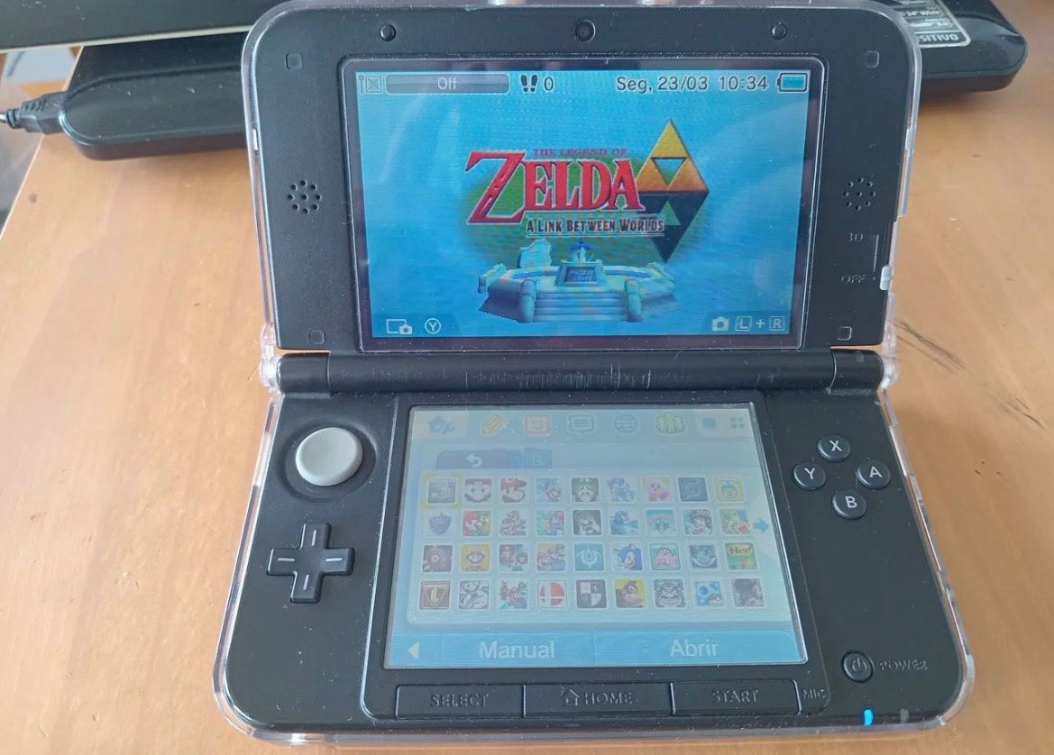 🎮 Nintendo 3DS XL Edição Mario – Conservado! Desbloqueado